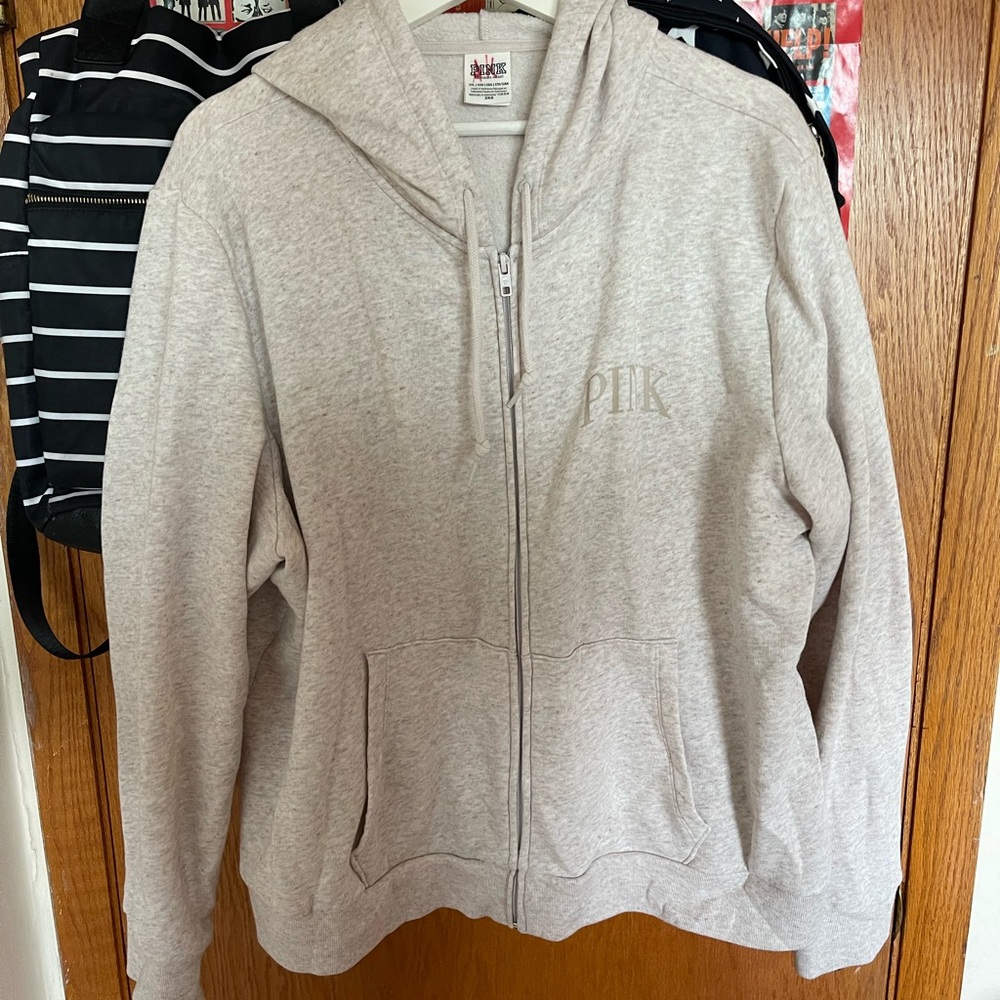 PINK zip up in oatmeal XXL